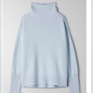 Aritzia Wilfred cyprie mock neck knit turtleneck dew blue size SMALL